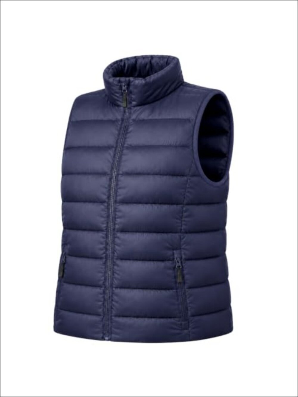 Plus Size Packable Puffer Vest Women Quilted Sleeveless Zip Pockets Winter